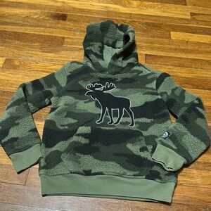 Abercrombie Boys Sherpa Fabric Hoodie, Camo, Sz 7/8